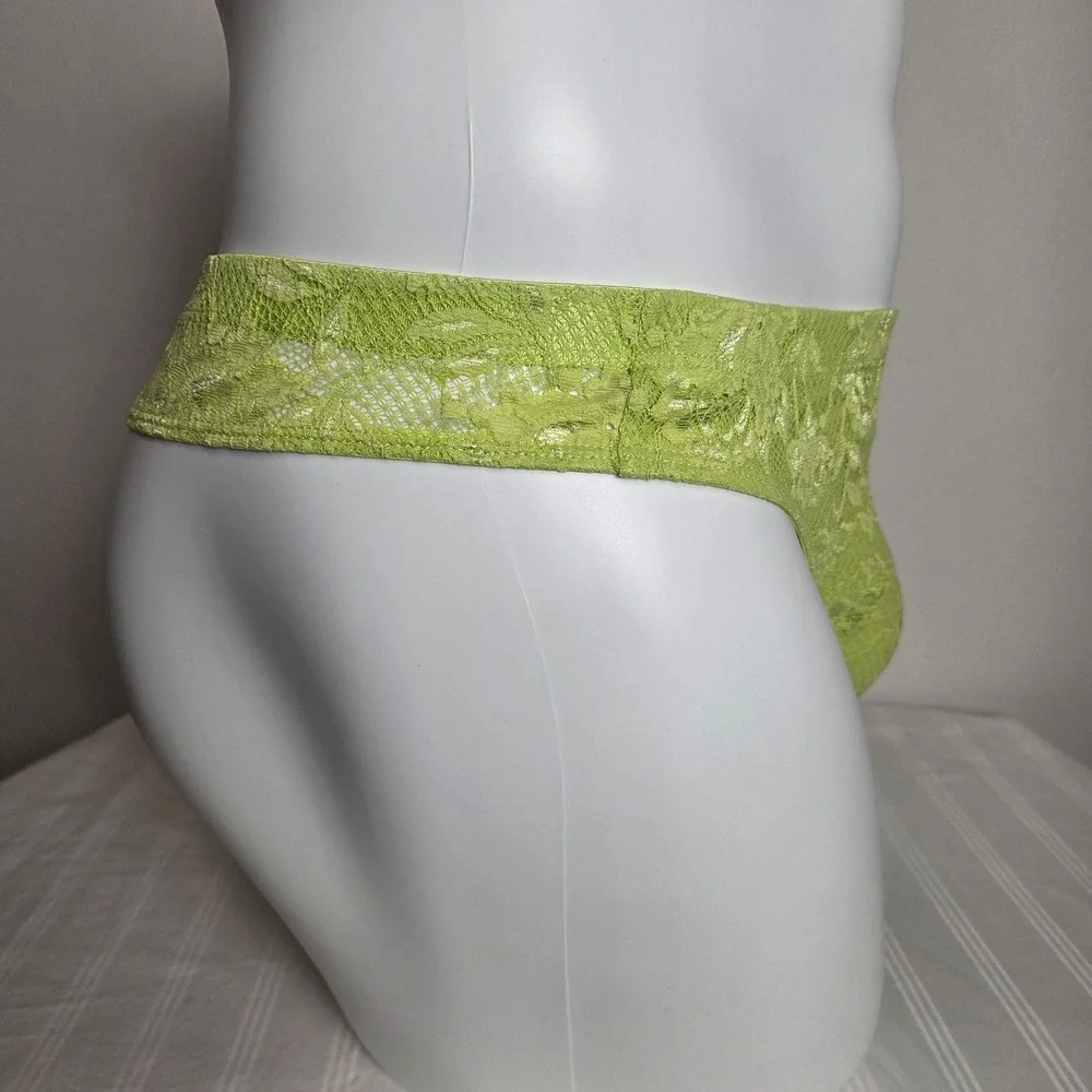 Cosabella Never‎ Say Never Mens Lace Thong Lime Green Floral Low Rise Underwear